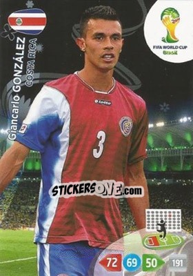 Sticker Giancarlo González - FIFA World Cup Brazil 2014. Adrenalyn XL n. 90 - Panini
