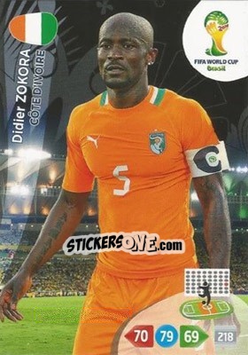Sticker Didier Zokora - FIFA World Cup Brazil 2014. Adrenalyn XL - Panini