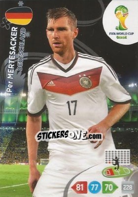 Sticker Per Mertesacker - FIFA World Cup Brazil 2014. Adrenalyn XL - Panini