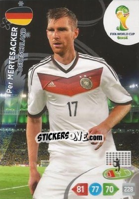 Figurina Per Mertesacker - FIFA World Cup Brazil 2014. Adrenalyn XL - Panini