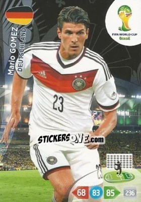 Sticker Mario Gomez - FIFA World Cup Brazil 2014. Adrenalyn XL n. 117 - Panini