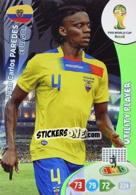 Sticker Juan Carlos Paredes - FIFA World Cup Brazil 2014. Adrenalyn XL n. 123 - Panini