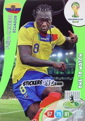 Figurina Felipe Caicedo - FIFA World Cup Brazil 2014. Adrenalyn XL n. 126 - Panini