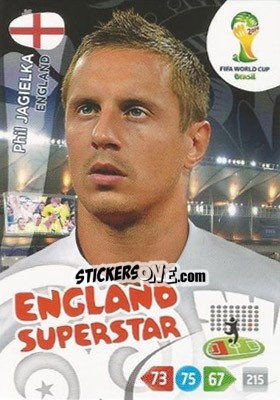 Sticker Phil Jagielka - FIFA World Cup Brazil 2014. Adrenalyn XL n. 130u - Panini