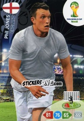 Cromo Phil Jones - FIFA World Cup Brazil 2014. Adrenalyn XL - Panini