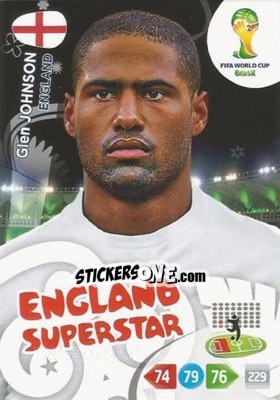 Sticker Glen Johnson - FIFA World Cup Brazil 2014. Adrenalyn XL - Panini