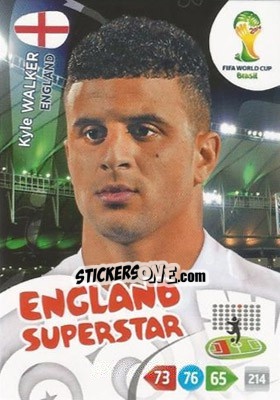 Figurina Kyle Walker - FIFA World Cup Brazil 2014. Adrenalyn XL - Panini