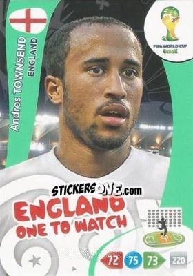 Cromo Andros Townsend - FIFA World Cup Brazil 2014. Adrenalyn XL - Panini