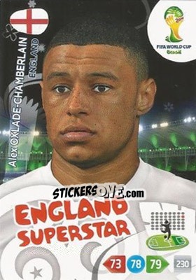 Sticker Alex Oxlade-Chamberlain - FIFA World Cup Brazil 2014. Adrenalyn XL n. 138u - Panini