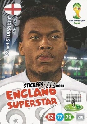 Sticker Daniel Sturridge - FIFA World Cup Brazil 2014. Adrenalyn XL n. 141u - Panini