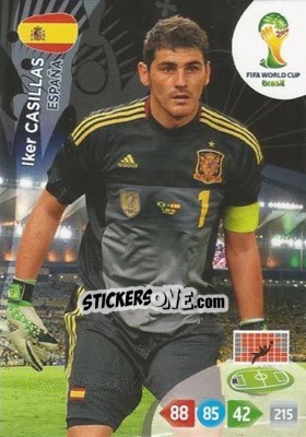 Sticker Iker Casillas - FIFA World Cup Brazil 2014. Adrenalyn XL - Panini