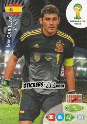Sticker Iker Casillas - FIFA World Cup Brazil 2014. Adrenalyn XL n. 143 - Panini
