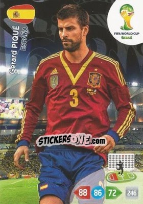 Sticker Gerard Piqué - FIFA World Cup Brazil 2014. Adrenalyn XL n. 146 - Panini
