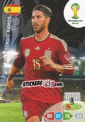 Sticker Sergio Ramos - FIFA World Cup Brazil 2014. Adrenalyn XL n. 147 - Panini