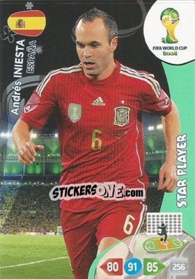 Sticker Andrés Iniesta - FIFA World Cup Brazil 2014. Adrenalyn XL n. 150 - Panini