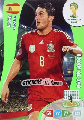 Cromo Koke - FIFA World Cup Brazil 2014. Adrenalyn XL - Panini