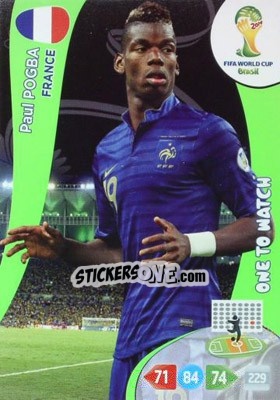 Sticker Paul Pogba - FIFA World Cup Brazil 2014. Adrenalyn XL n. 162 - Panini