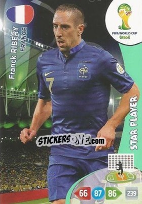 Sticker Franck Ribéry - FIFA World Cup Brazil 2014. Adrenalyn XL n. 163 - Panini