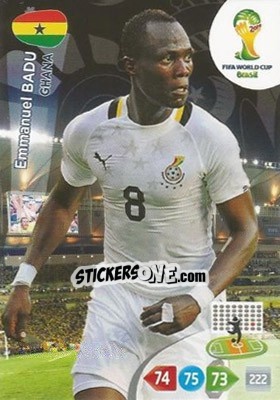 Sticker Emmanuel Badu - FIFA World Cup Brazil 2014. Adrenalyn XL - Panini