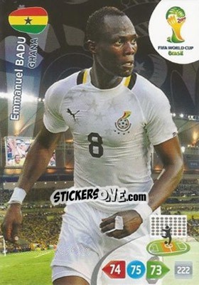 Sticker Emmanuel Badu - FIFA World Cup Brazil 2014. Adrenalyn XL n. 172 - Panini