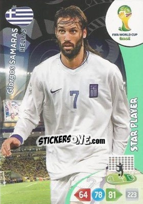 Sticker Giorgos Samaras - FIFA World Cup Brazil 2014. Adrenalyn XL - Panini
