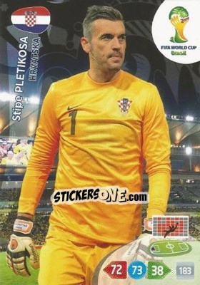 Sticker Stipe Pletikosa - FIFA World Cup Brazil 2014. Adrenalyn XL - Panini