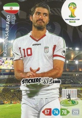 Sticker Karim Ansarifard - FIFA World Cup Brazil 2014. Adrenalyn XL n. 206 - Panini