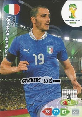 Sticker Leonardo Bonucci - FIFA World Cup Brazil 2014. Adrenalyn XL n. 211 - Panini