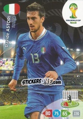 Sticker Davide Astori - FIFA World Cup Brazil 2014. Adrenalyn XL - Panini