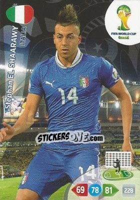 Sticker Stephan El Shaarawy - FIFA World Cup Brazil 2014. Adrenalyn XL n. 220 - Panini