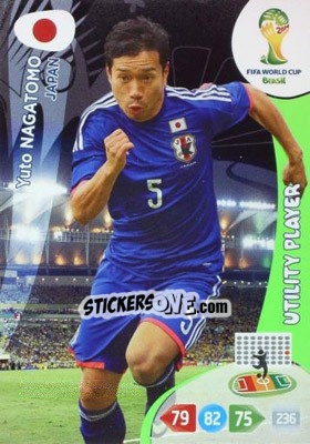 Sticker Yuto Nagatomo - FIFA World Cup Brazil 2014. Adrenalyn XL n. 225 - Panini