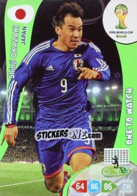 Sticker Shinji Okazaki - FIFA World Cup Brazil 2014. Adrenalyn XL - Panini