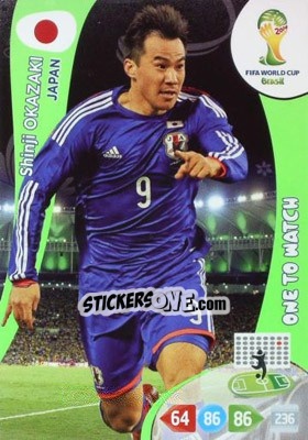 Sticker Shinji Okazaki - FIFA World Cup Brazil 2014. Adrenalyn XL n. 234 - Panini