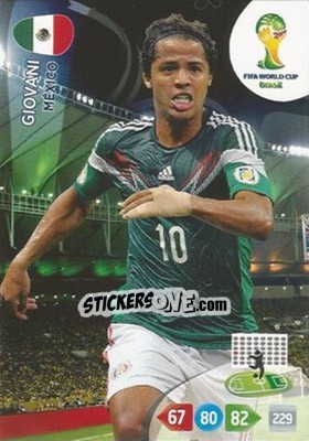 Sticker Giovani Dos Santos - FIFA World Cup Brazil 2014. Adrenalyn XL - Panini