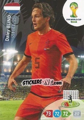 Sticker Daley Blind - FIFA World Cup Brazil 2014. Adrenalyn XL - Panini