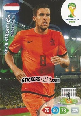 Sticker Kevin Strootman - FIFA World Cup Brazil 2014. Adrenalyn XL n. 259 - Panini