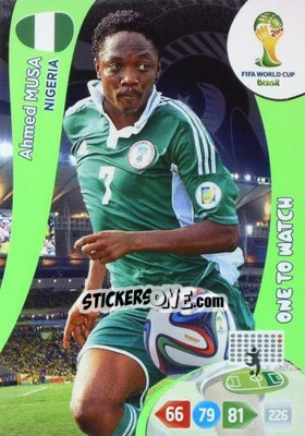 Sticker Ahmed Musa - FIFA World Cup Brazil 2014. Adrenalyn XL - Panini