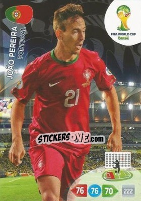Sticker João Pereira - FIFA World Cup Brazil 2014. Adrenalyn XL - Panini
