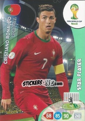 Sticker Cristiano Ronaldo - FIFA World Cup Brazil 2014. Adrenalyn XL n. 277 - Panini