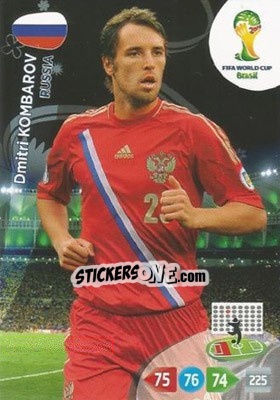 Sticker Dmitri Kombarov - FIFA World Cup Brazil 2014. Adrenalyn XL - Panini