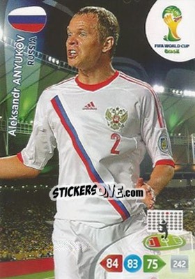 Sticker Aleksandr Anyukov - FIFA World Cup Brazil 2014. Adrenalyn XL - Panini