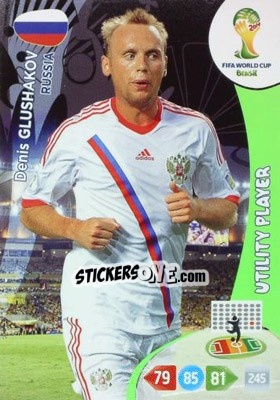 Sticker Denis Glushakov - FIFA World Cup Brazil 2014. Adrenalyn XL - Panini