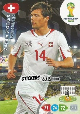 Sticker Valentin Stocker - FIFA World Cup Brazil 2014. Adrenalyn XL - Panini