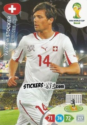 Figurina Valentin Stocker - FIFA World Cup Brazil 2014. Adrenalyn XL - Panini