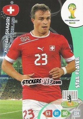 Sticker Xherdan Shaqiri - FIFA World Cup Brazil 2014. Adrenalyn XL n. 300 - Panini