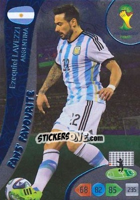Sticker Ezequiel Lavezzi - FIFA World Cup Brazil 2014. Adrenalyn XL - Panini