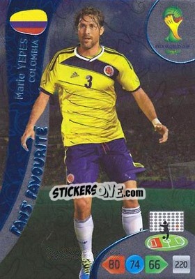 Sticker Mario Yepes - FIFA World Cup Brazil 2014. Adrenalyn XL - Panini