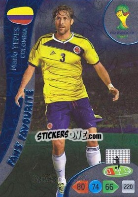 Figurina Mario Yepes - FIFA World Cup Brazil 2014. Adrenalyn XL - Panini