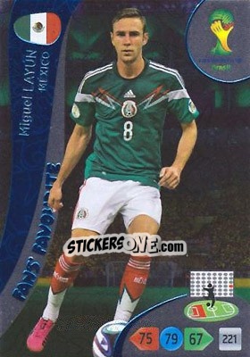 Sticker Miguel Layún - FIFA World Cup Brazil 2014. Adrenalyn XL n. 345 - Panini