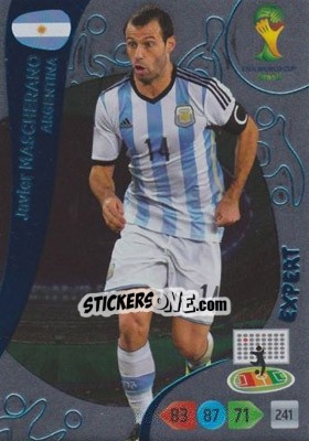 Sticker Javier Mascherano - FIFA World Cup Brazil 2014. Adrenalyn XL n. 379 - Panini